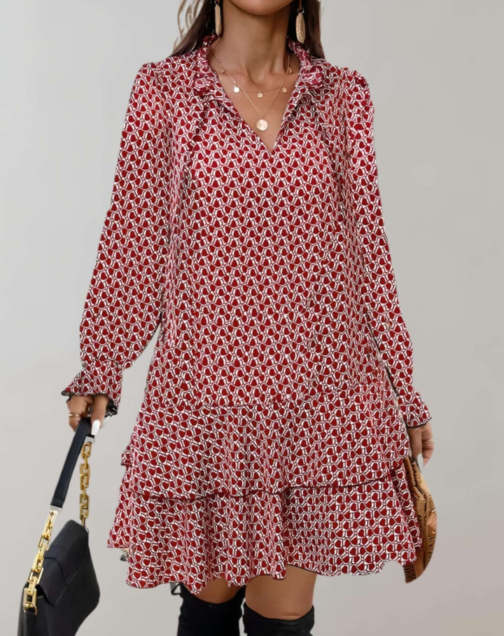 Women's Casual Summer Midi Dress: V-Neck Lightweight Dress