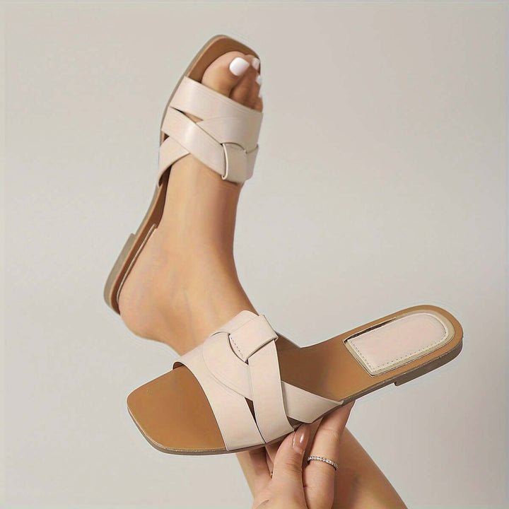 Women's Square Toe Summer Sandals: Comfortable PU Flats