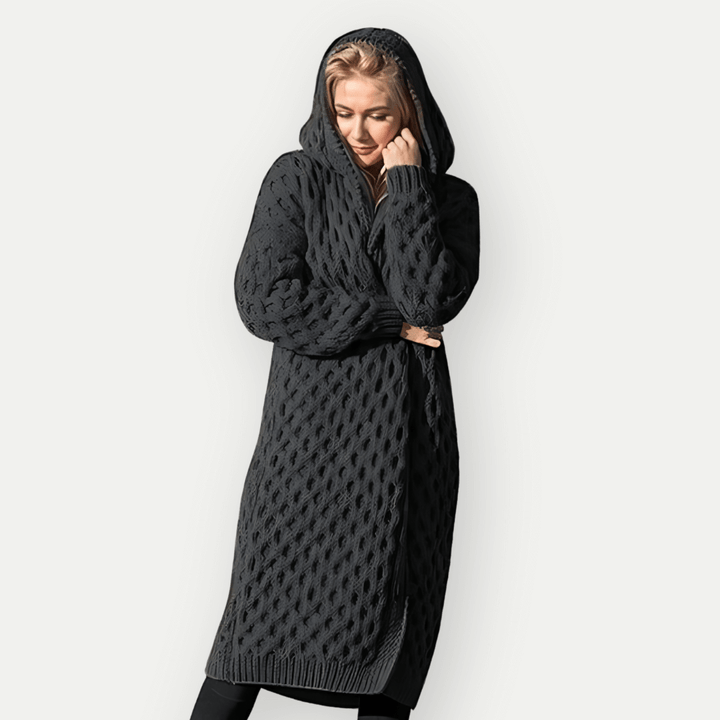 Women's Hooded Long Sleeve Jacket: Cozy & Stylish Outerwear