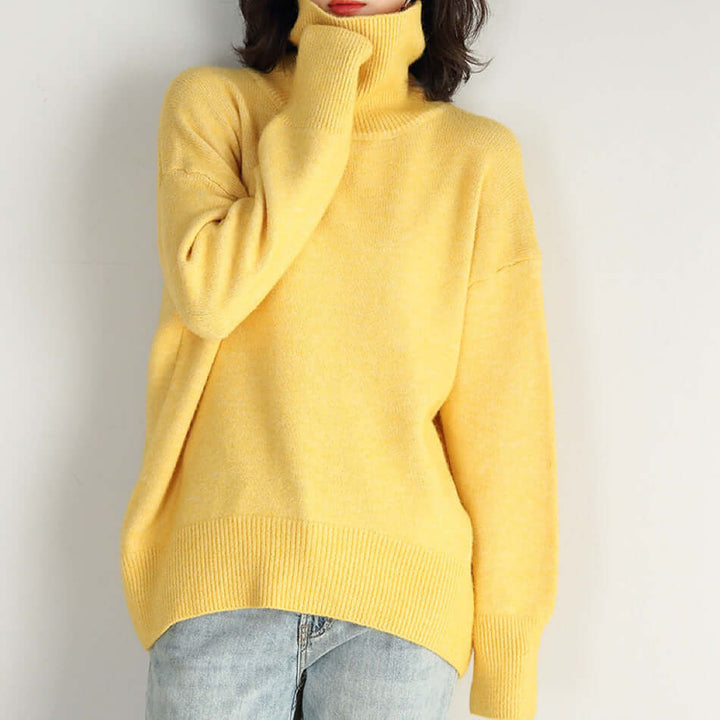 Women's Oversized Turtleneck Knit Sweater