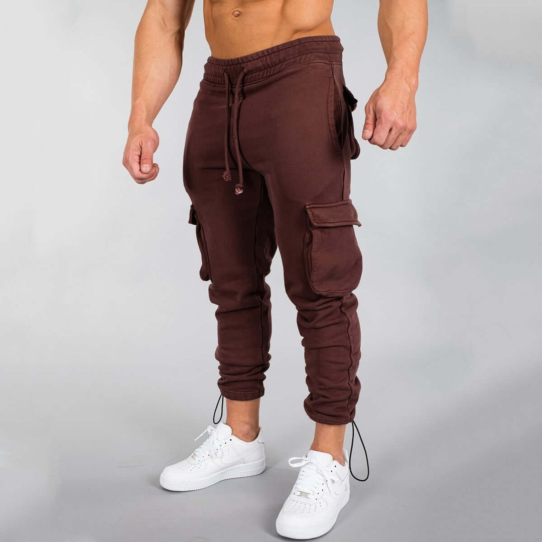 Men's Slim Fit Cargo Joggers with Multiple Pockets