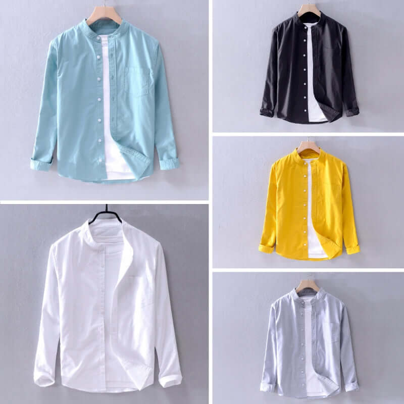 Men's Long Sleeve Button-Down Shirt: Slim Fit Casual & Formal Shirt