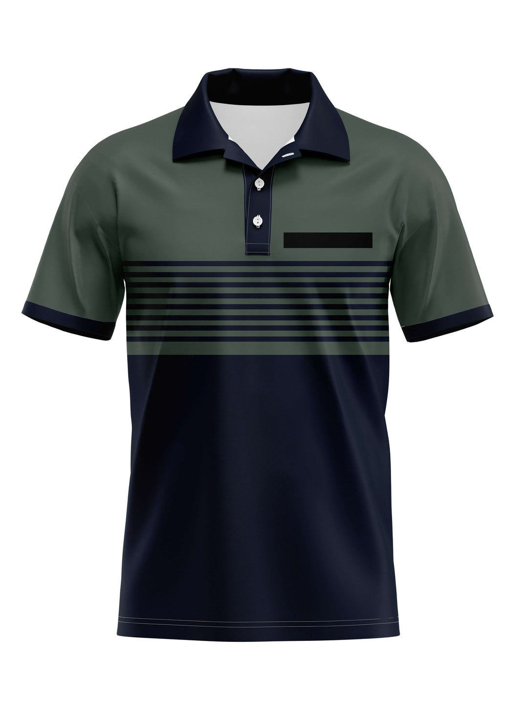 Men's Slim Fit Short Sleeve Polo Shirt with Striped Chest