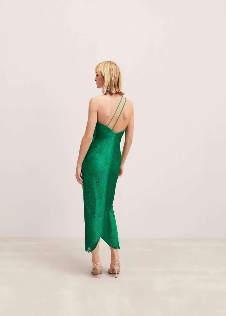 Elegant Asymmetrical Fringe Summer Dress