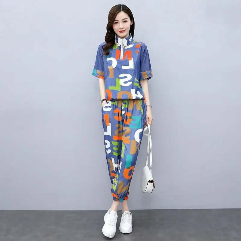 Women's Spring/Summer Casual Crop Top & Pants Set