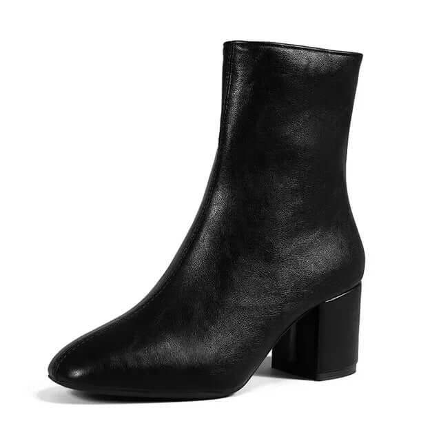 Women's High Heel Ankle Boots with Side Zip
