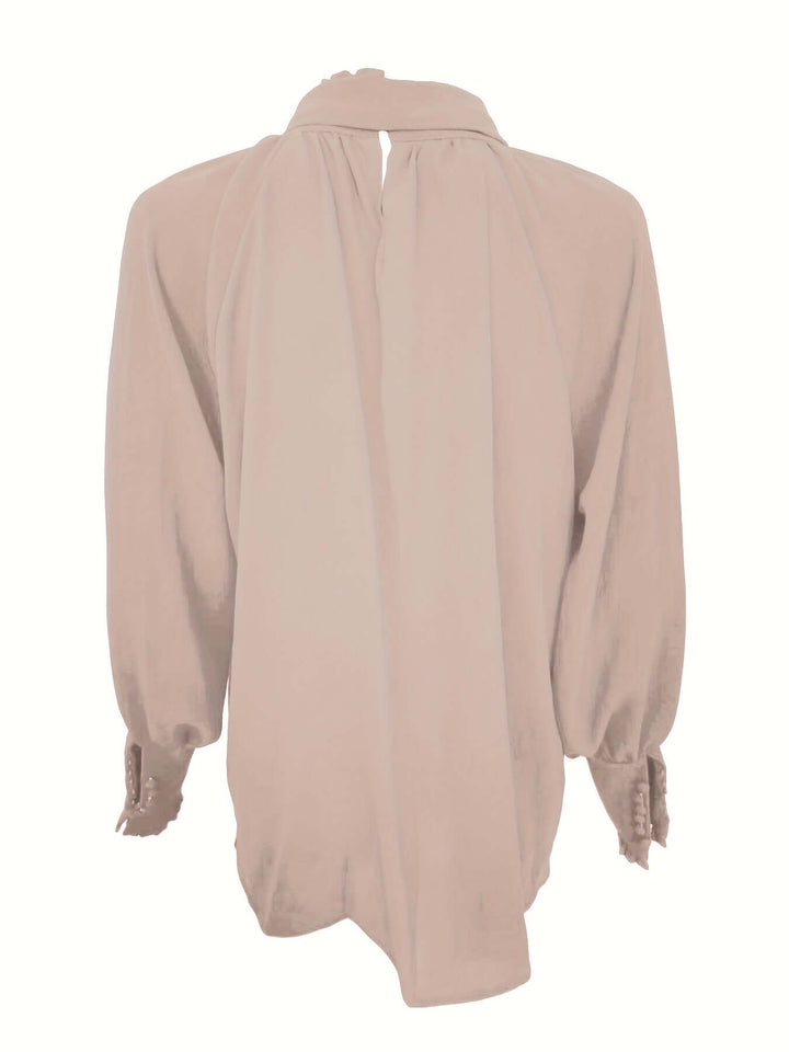 Elegant Puff Sleeve Tie-Neck Blouse for Women