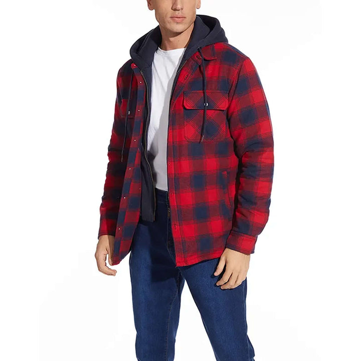 Men's Checked Long-Sleeve Casual Jacket