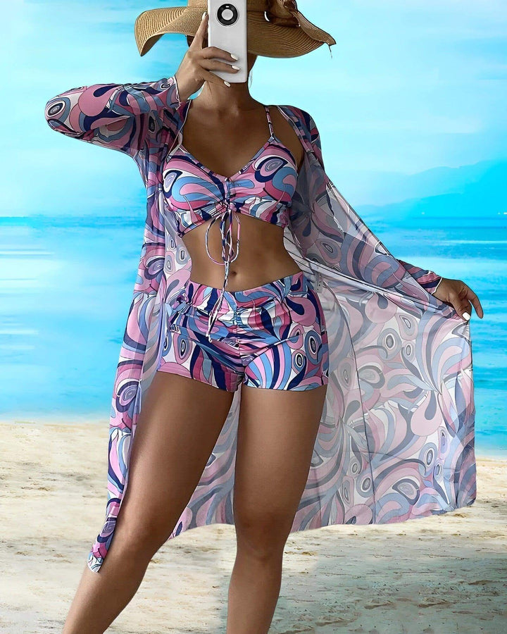 Women's 3-Piece Floral Bikini Set