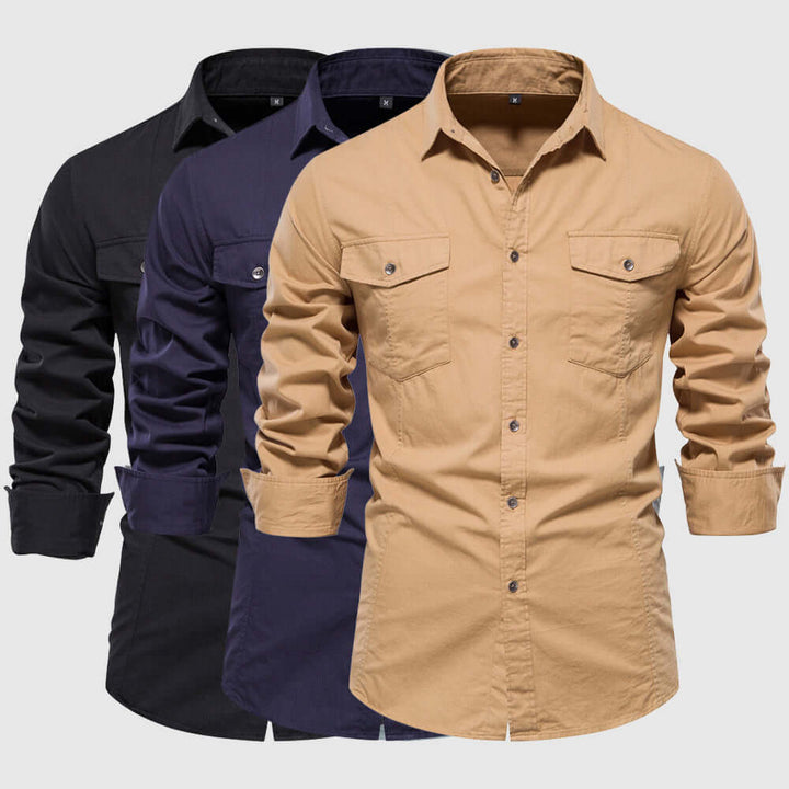 Men's Slim-Fit Long-Sleeve Casual Shirt
