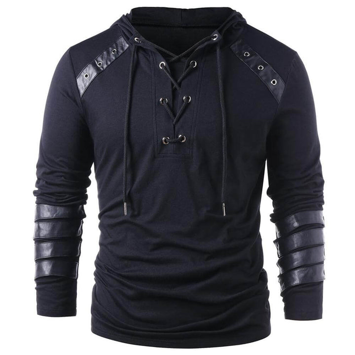 Men's Gothic Lace-Up Sweater: Edgy Style & Comfort