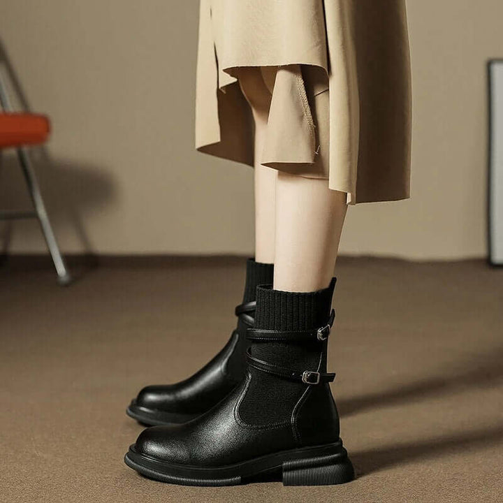 Women's Retro Platform Boots: Chunky Sole Ankle Boots