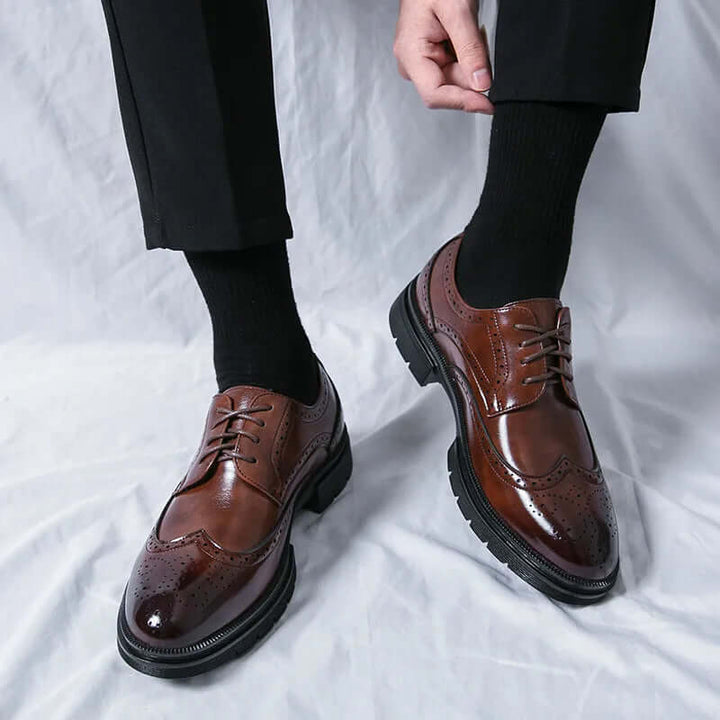 Men's Elegant Brock Cut Formal Leather Shoes