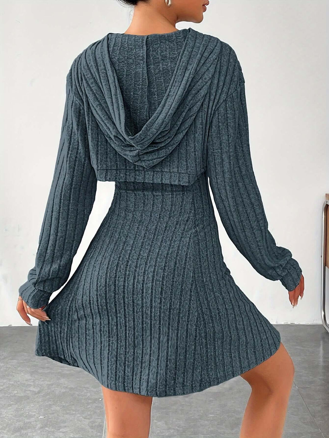 Women's Cutout Ribbed Sweater Dress: Cozy & Stylish