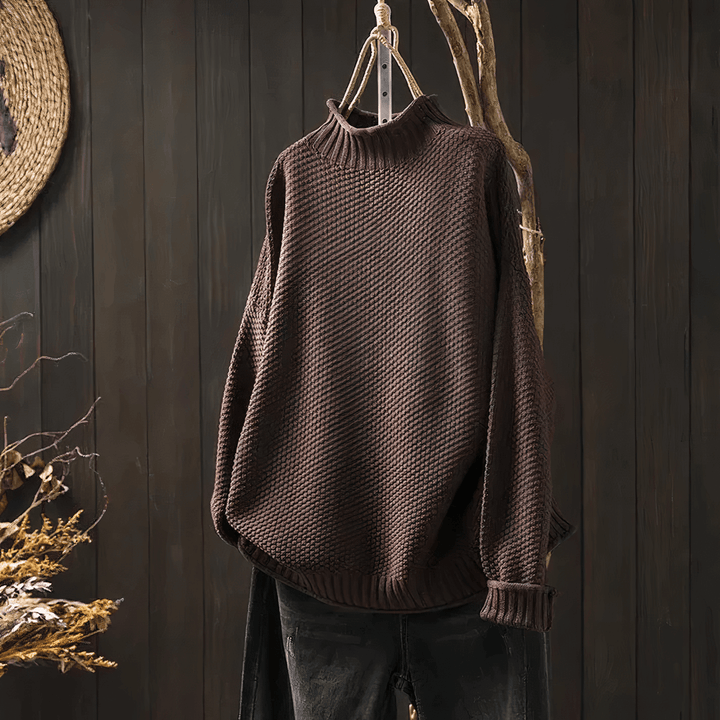 Women's Vintage Turtleneck Long Sleeve Sweater