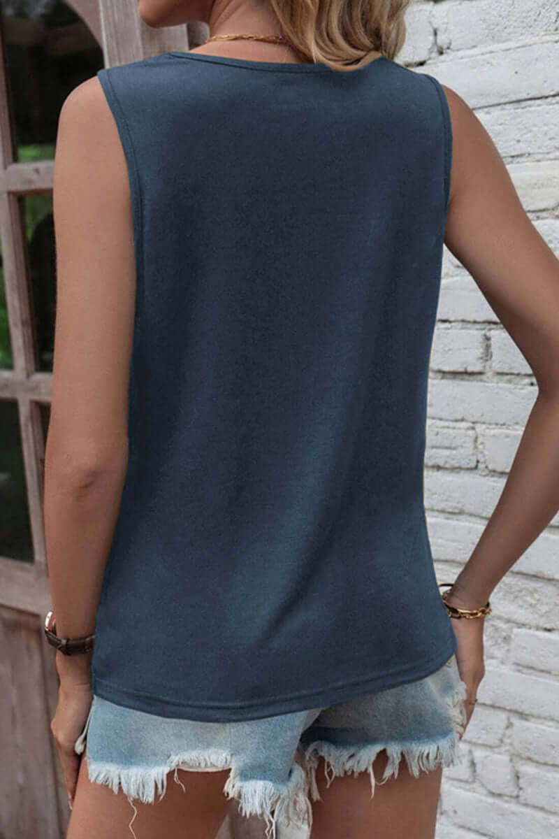 Women's Casual Ripped Round Neck Top