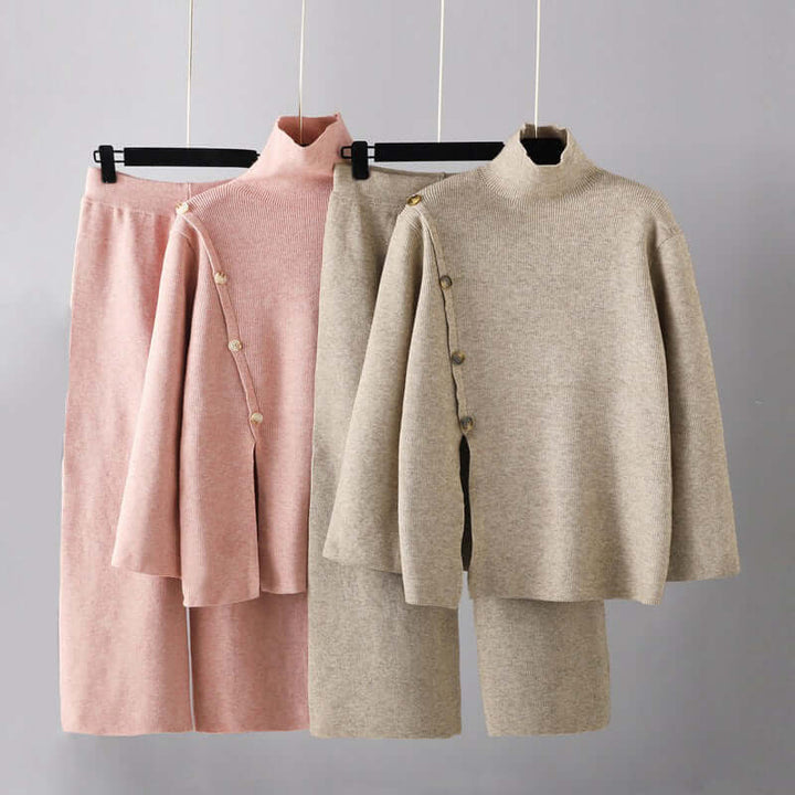 Women's Cozy Knitted High-Collar Set