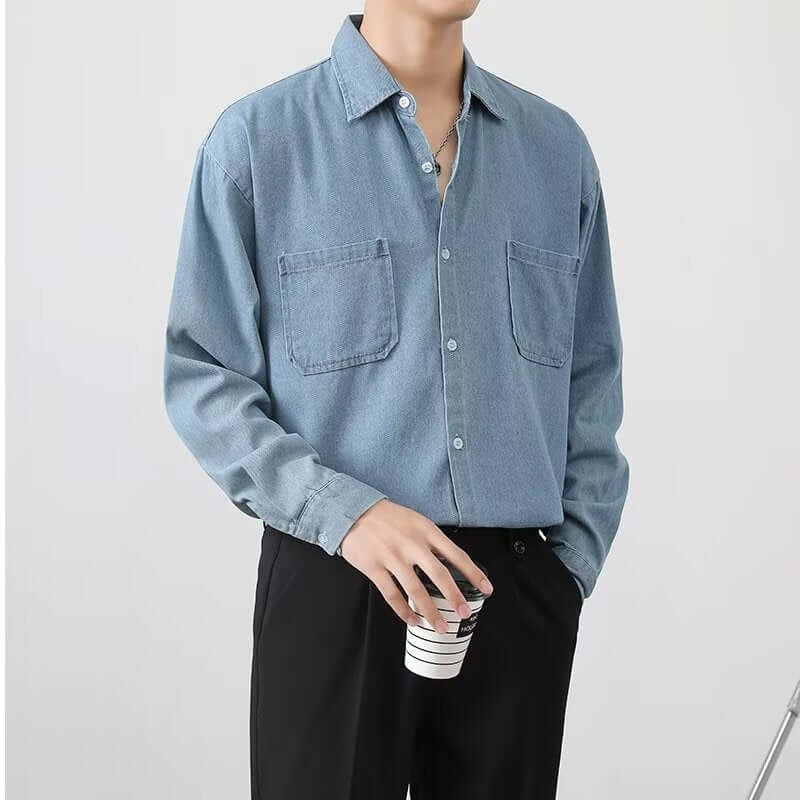 Men's Long-Sleeve Denim Shirt