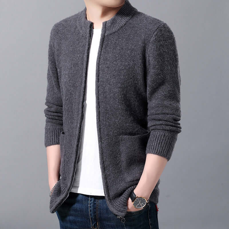 Men's Versatile Zip-Up Cardigan: Casual Comfort & Style