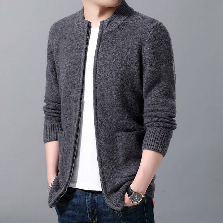 Men's Versatile Zip-Up Cardigan: Casual Comfort & Style