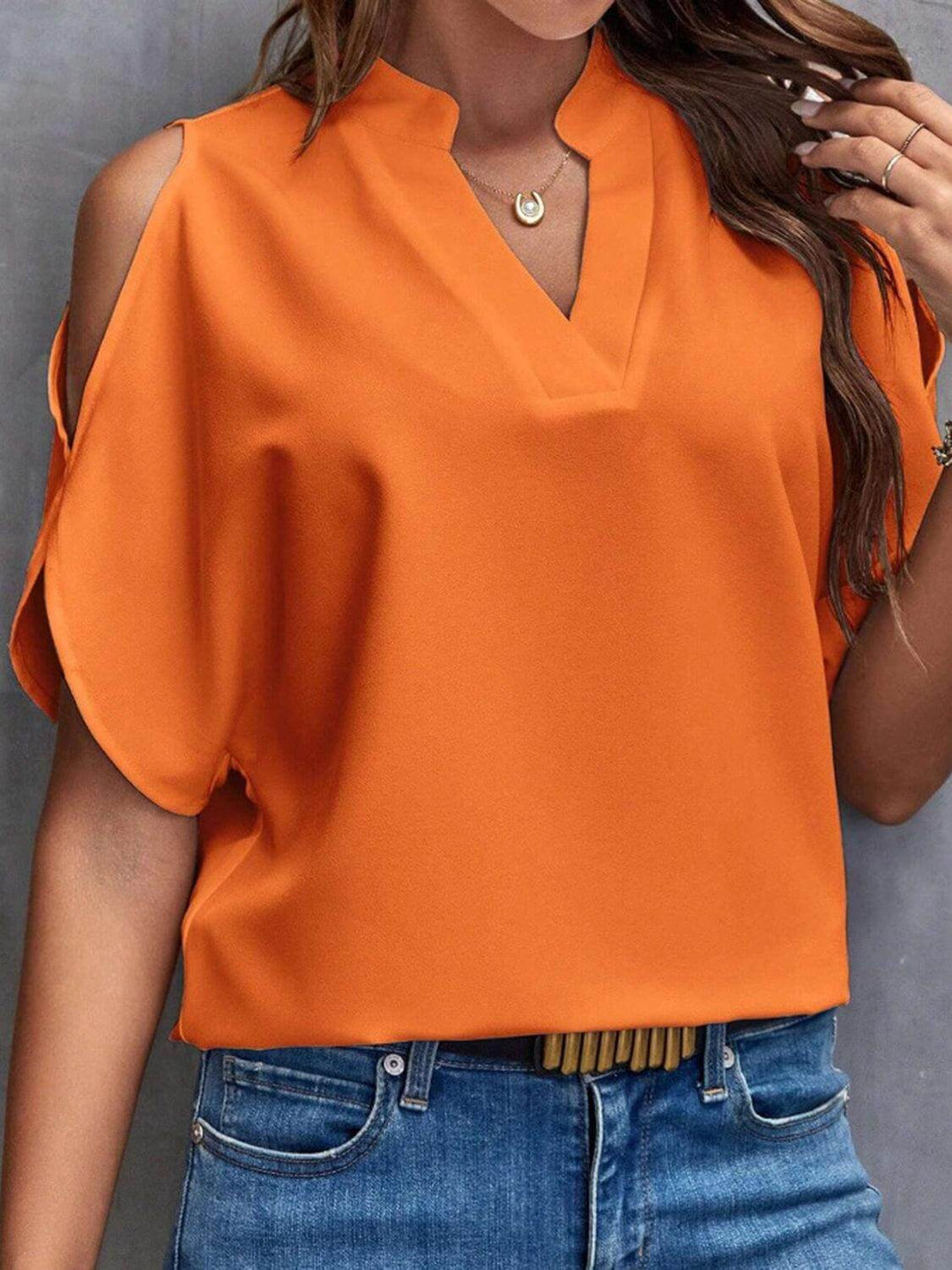 Elegant Off-Shoulder Women's Half-Sleeve Blouse