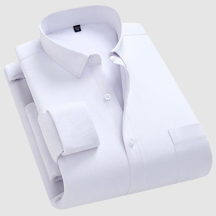 Men's Long Sleeve Double Layer Velvet Casual Shirt
