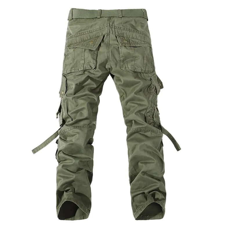 Men's Camo Cargo Combat Pants: Relaxed Fit Trousers