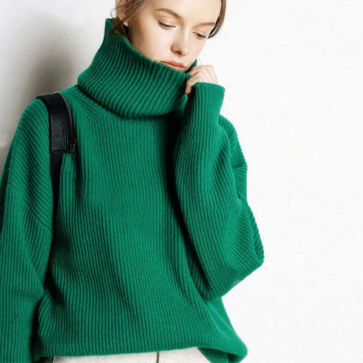 Women's Warm Winter Turtleneck Knit Sweater