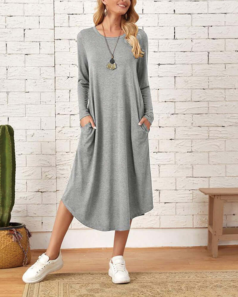 Cozy Long-Sleeve Knit Winter Dress