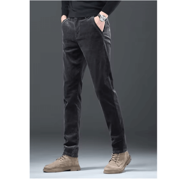 Men's Warm Fleece-Lined Corduroy Trousers