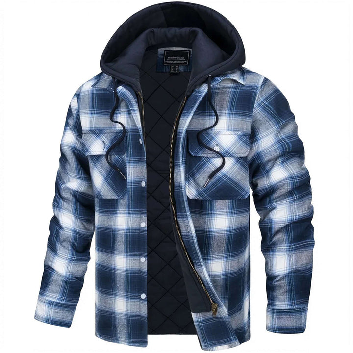 Men's Checked Long-Sleeve Casual Jacket