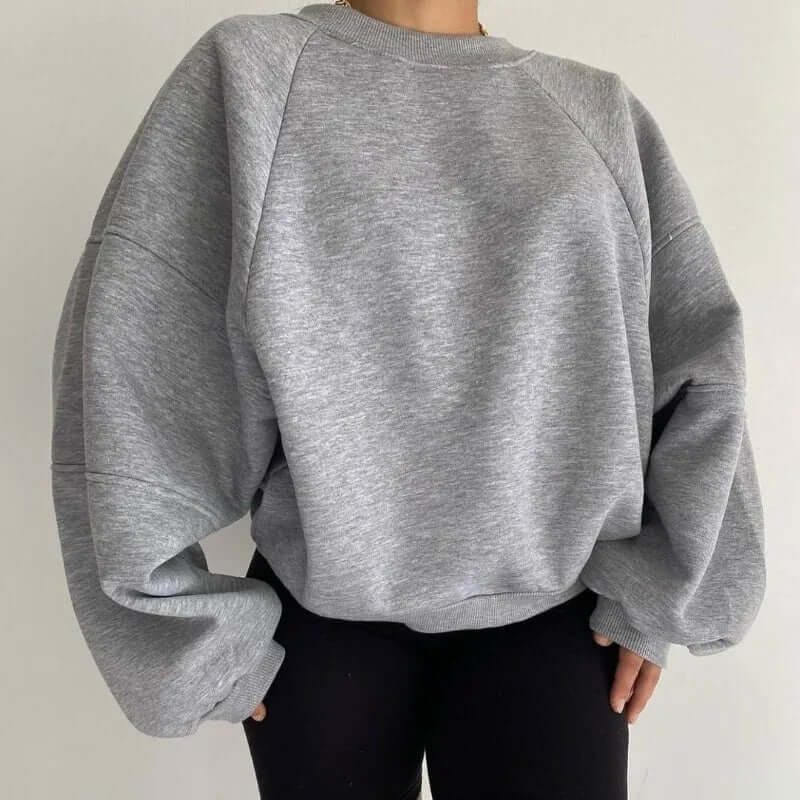 Women's Oversized Crew Neck Sweatshirt: Soft Cotton Blend
