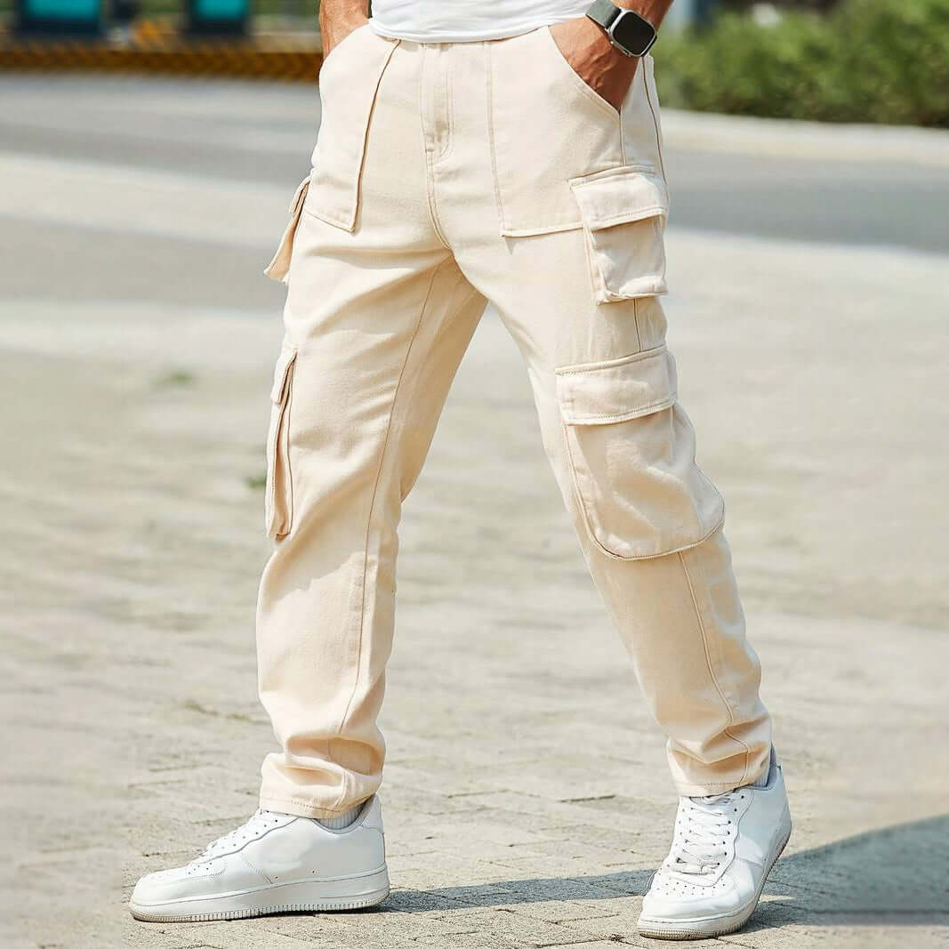 Men's Relaxed Fit Multi-Pocket Cargo Trousers