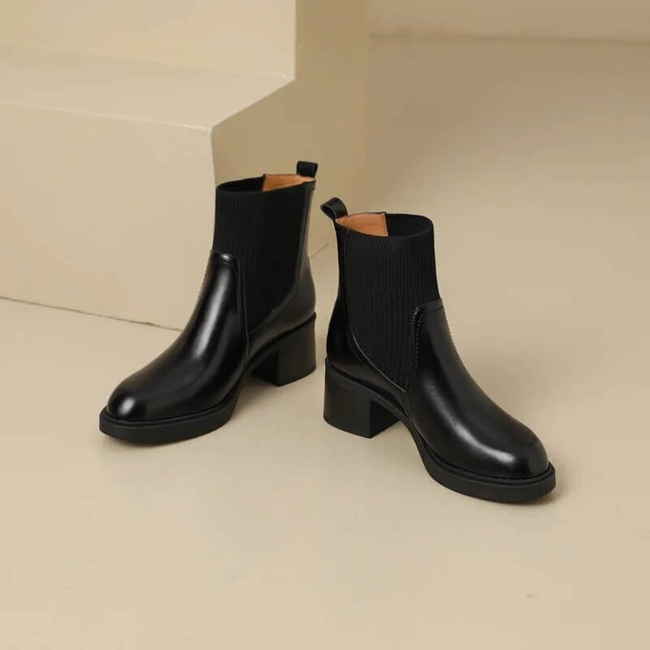 Women's Stretch Knit Sock Boots with Heel