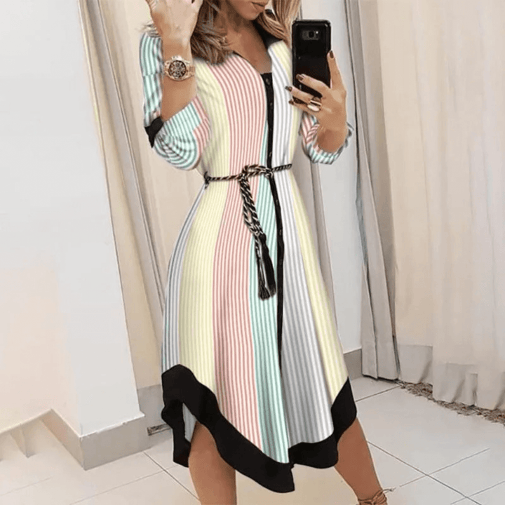 Women's Belted Wrap Midi Dress: Elegant & Versatile