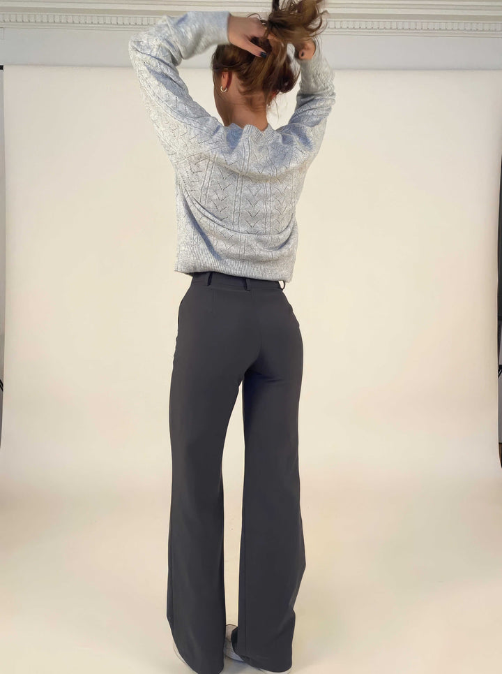 Women's High-Waisted Wide Leg Trousers: Elegant & Comfortable