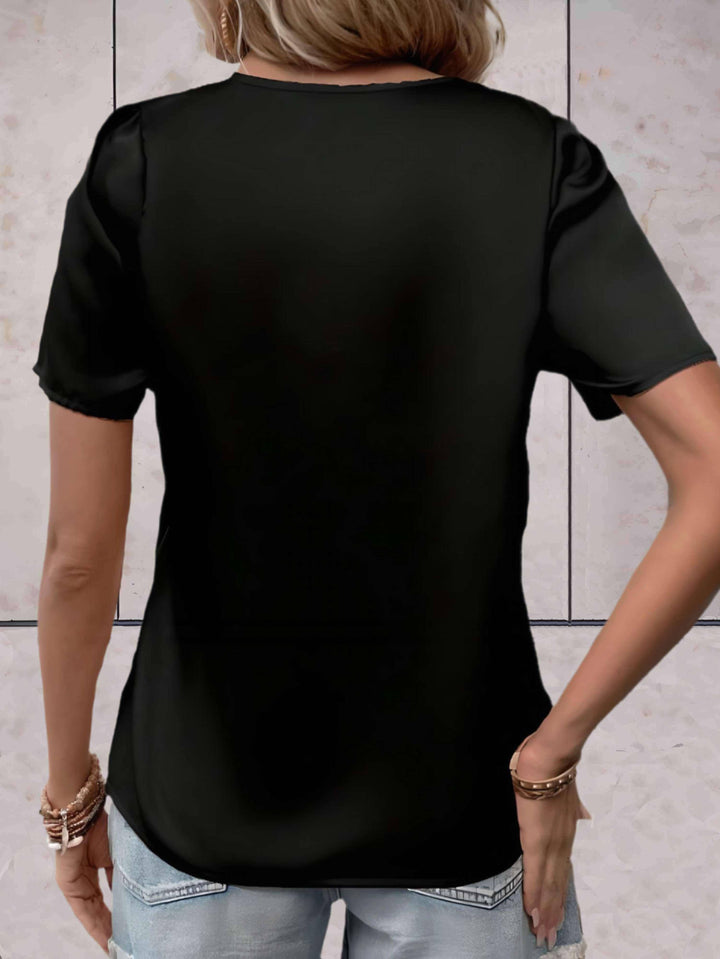 Women's Casual Overlap Patterned Top