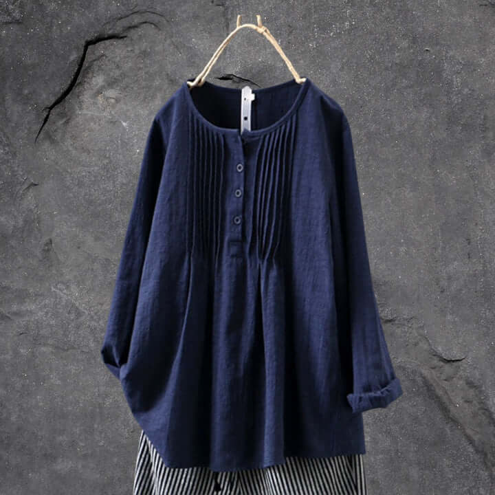 Women's Loose-Fit Pintuck Blouse