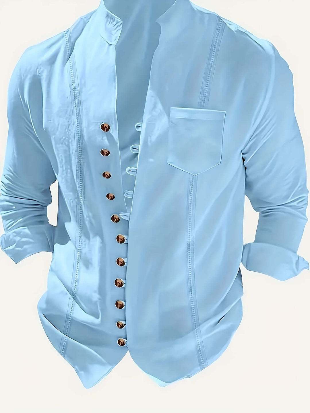 Men's Relaxed-Fit Beachwear Set: Linen Shirt & Drawstring Trousers