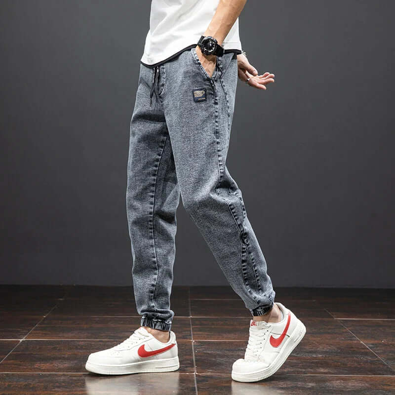 Men's Denim Jogger Pants: Relaxed Fit Streetwear
