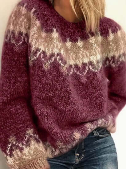 Women's Elegant Round Neck Knit Sweater