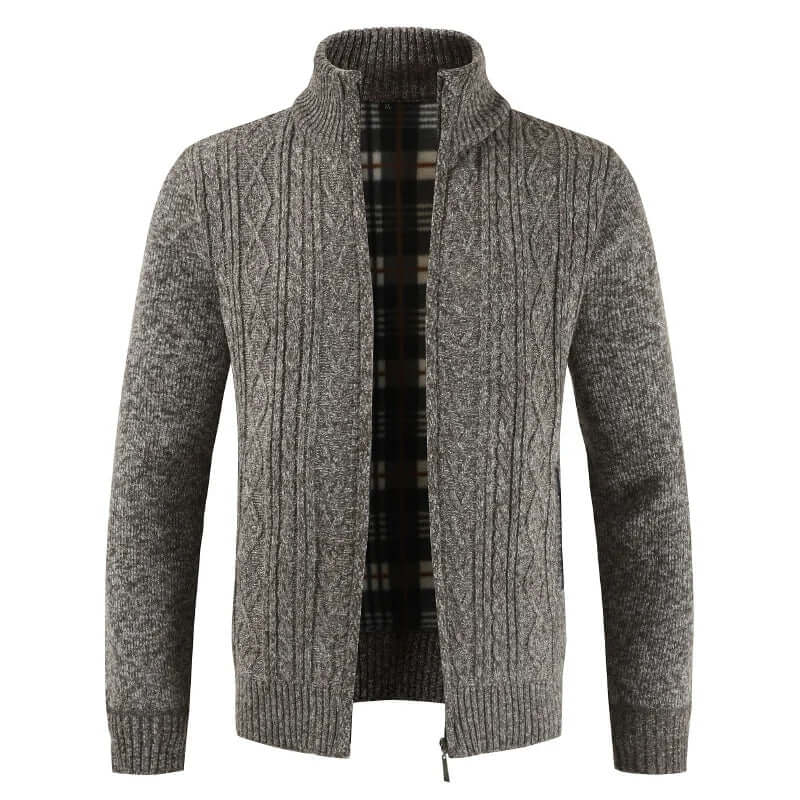 Men's Cable Knit Zip-Up Cardigan: Warmth & Style