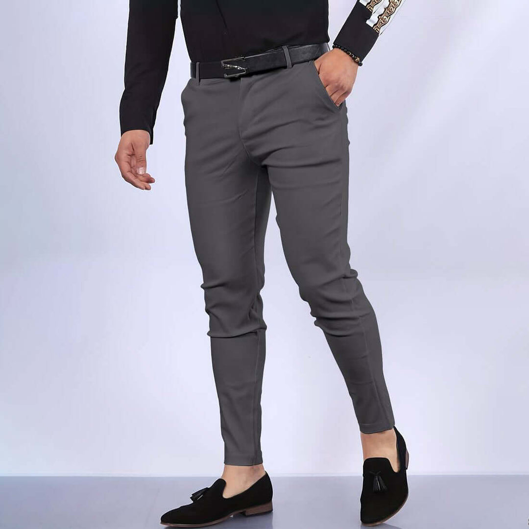 Men's Solid Colored Tailored Trousers