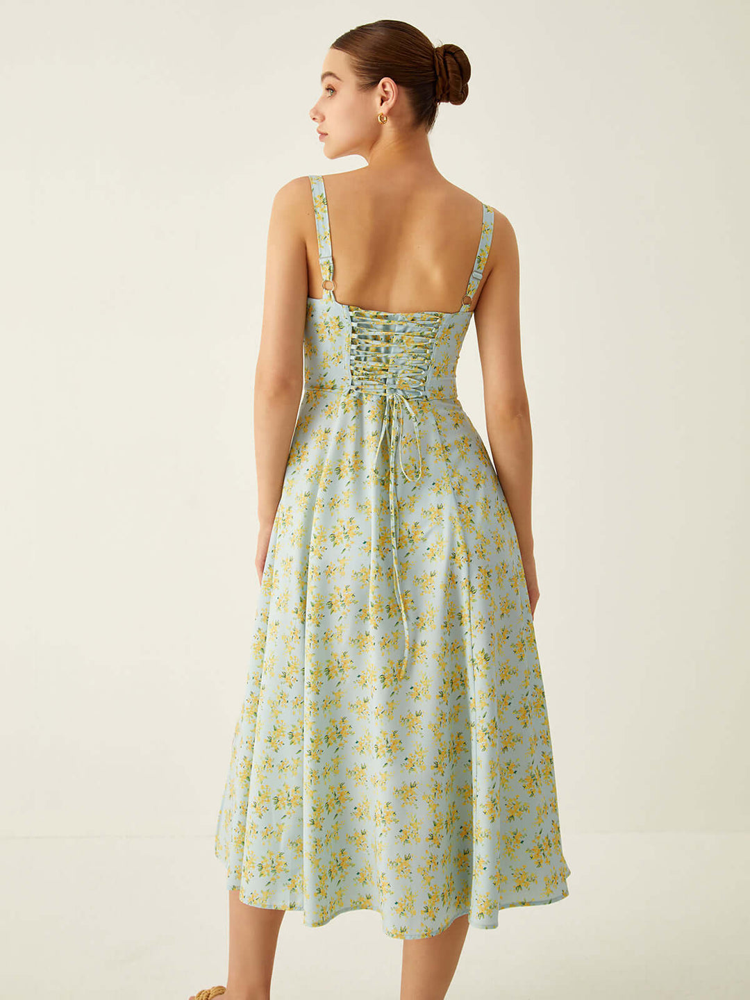 Floral Midi Dress with Split: Versatile & Breathable