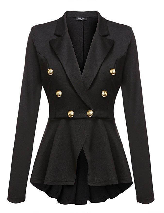 Women's Tailored Peplum Blazer Jacket