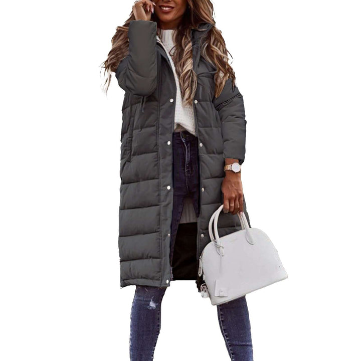 Women's Long Padded Winter Coat with Hood