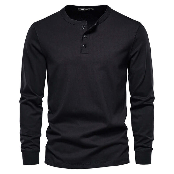 Men's Long Sleeve Collarless T-Shirt: Casual Comfort & Style