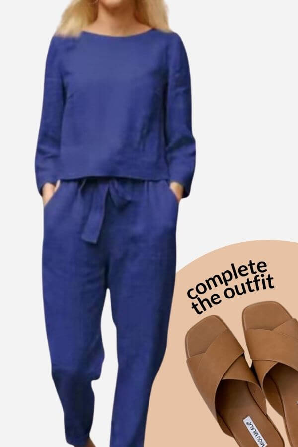 Women's Long Sleeve Shirt & Pencil Pants Set