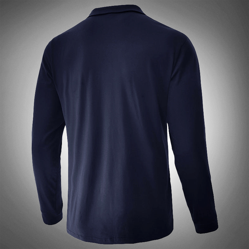 Men's Long-Sleeve Quarter-Zip Polo Shirt: Tailored Fit