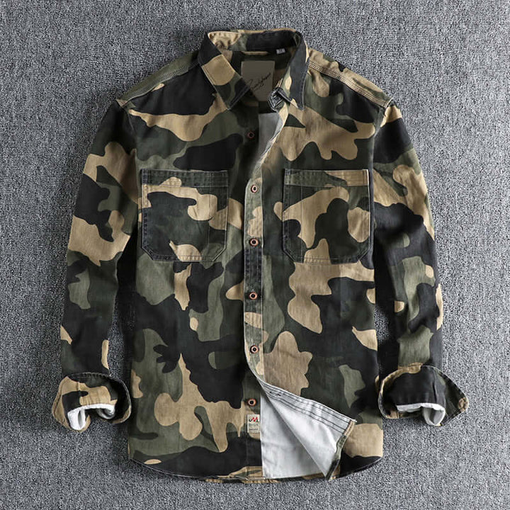 Men's Camouflage Cargo Shirt: Durable & Breathable